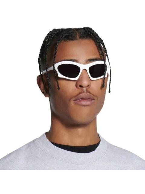 BALENCIAGA SALE! NEW Balenciaga BB0229S 004 White Grey Bat Rectangle Unisex Sunglasses