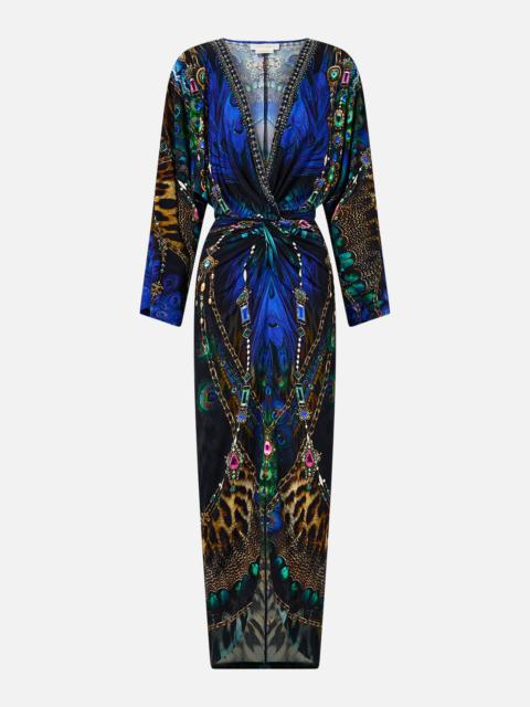 CAMILLA LONG SPLIT FRONT TWIST DRESS