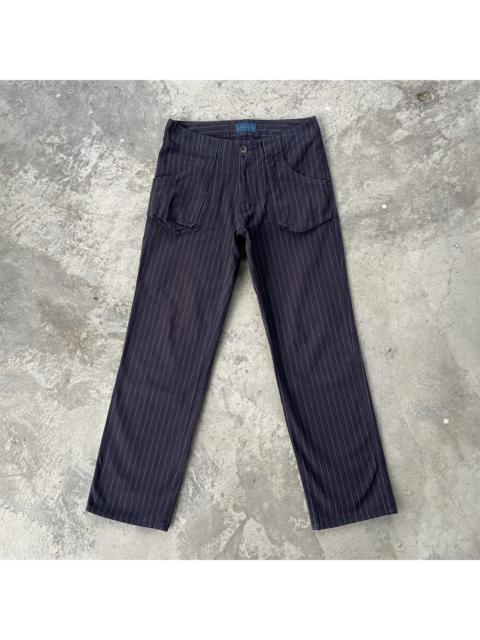 Other Designers Japanese Brand - Vintage GrageBlue Purple Striped Trousers Casual Pants W30
