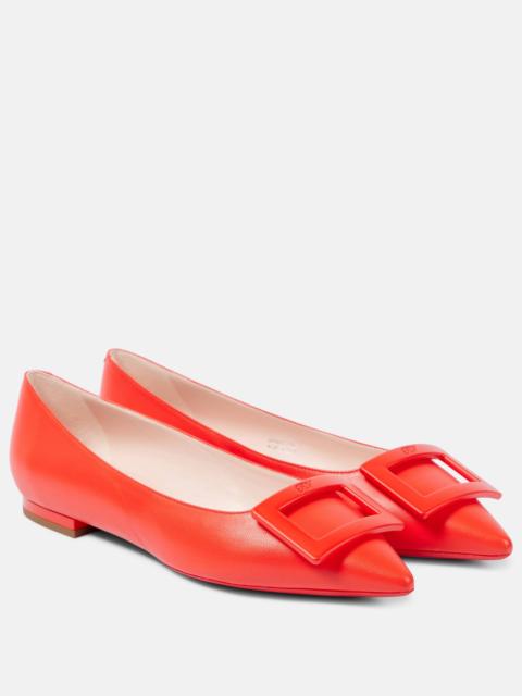 Roger Vivier Gommettine Ball leather ballet flats