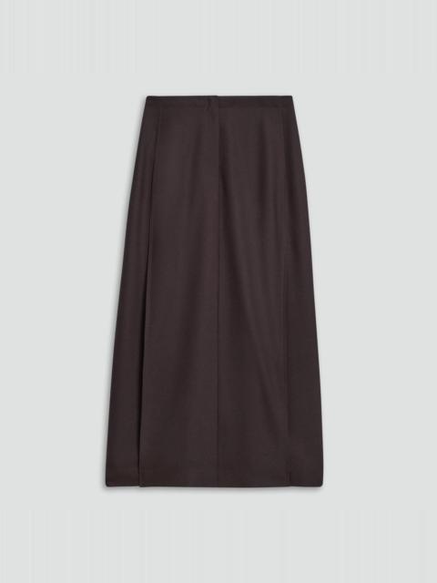 Theory Pleated Maxi Skirt in Wool-Blend Flannel