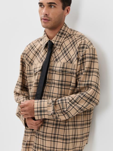AMI Paris Checked Wool Twill Shirt