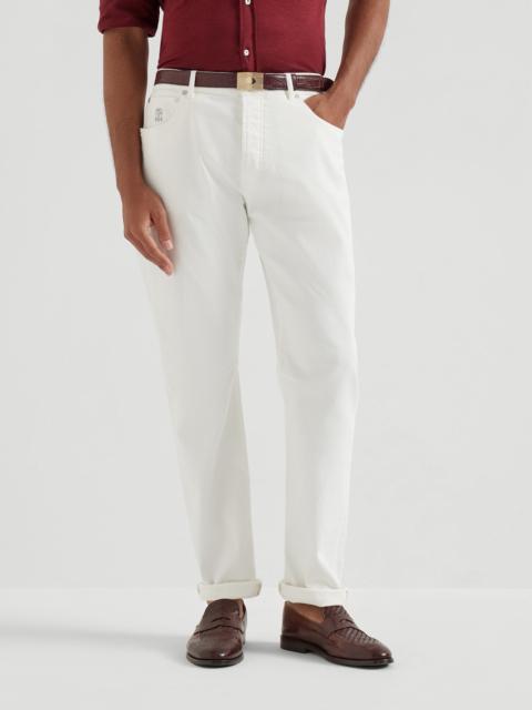Brunello Cucinelli Garment-dyed five-pocket trousers in comfort denim