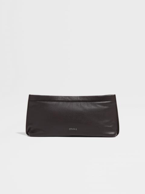 ZEGNA DARK BROWN SECONDSKIN POUCH
