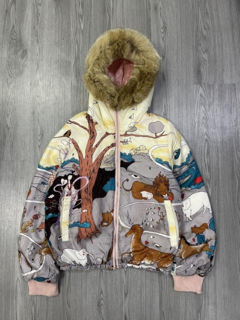 Other Designers Tsumori Chisato - Issey Miyake Silk Reversible Padded Fur Hoodies Puffy Jacket