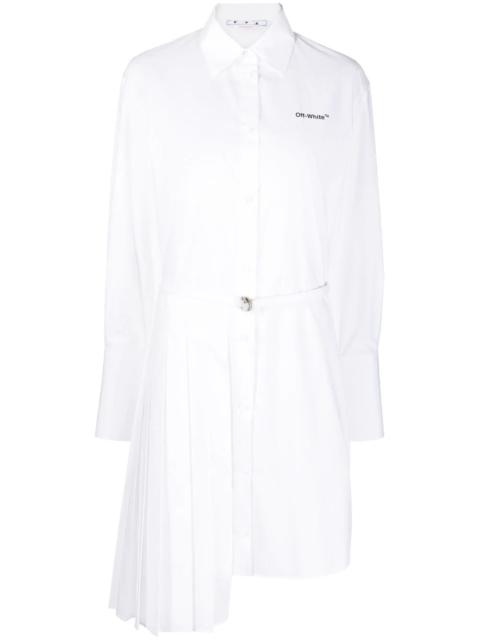 Off-White asymmetric pleated shirt dress