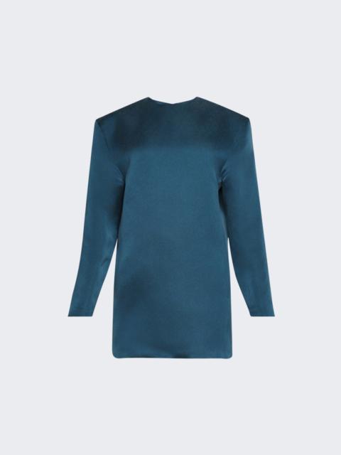 SAINT LAURENT Long Sleeve Dress Bleu Nuit