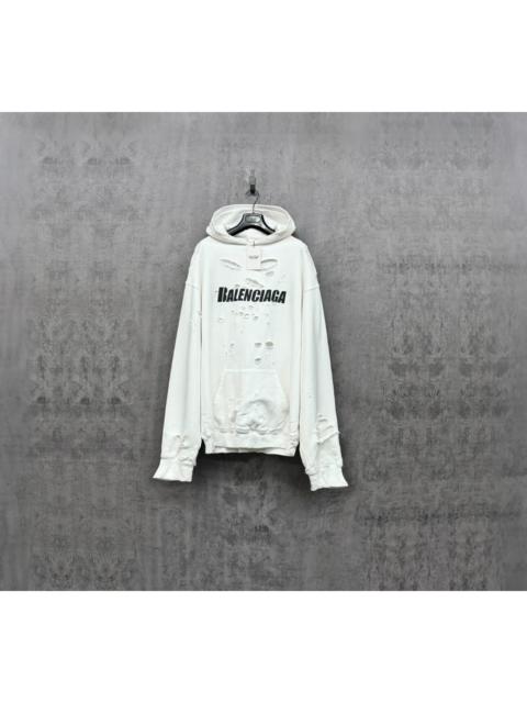 BALENCIAGA Balenciaga Distressed Logo Hoodie
