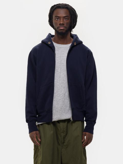 LES TIEN Heavyweight Zip Hoodie in Navy