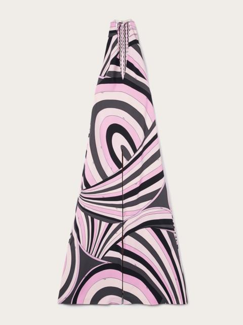 PUCCI IRIDE PRINT LONG V-NECK DRESS