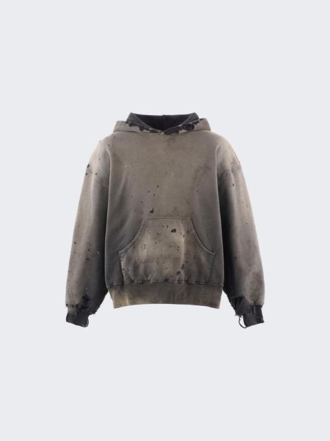 SAINT M×××××× Double Face Destroyed Hoodie Washed Black