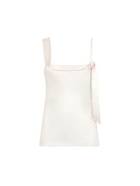 TOM FORD SILK SATIN CAMISOLE TOP WITH TUXEDO BAND