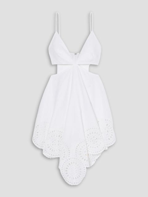 Stella McCartney Cutout asymmetric broderie anglaise poplin mini dress