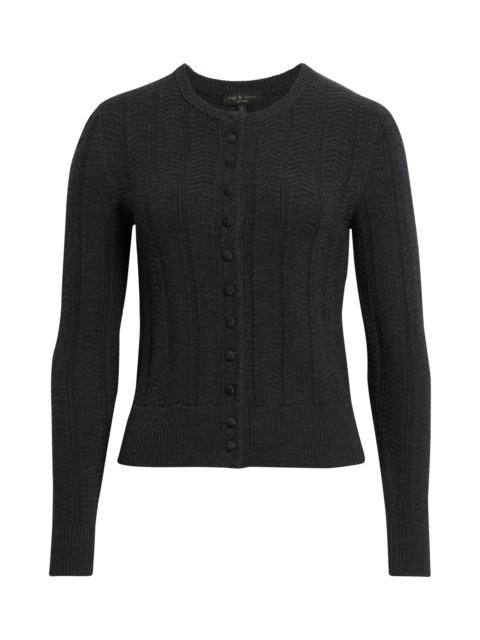 rag & bone rag & bone Francesca Wool Blend Cardigan in Charcoal at Nordstrom