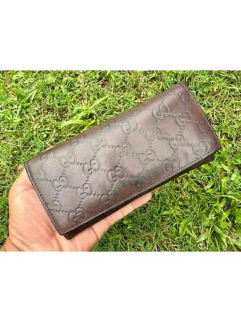 GUCCI Authentic Gucci Guccisima Leather Long Wallet