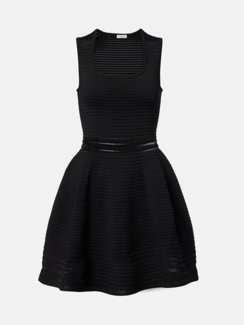SIMKHAI Lottie ribbed-knit sheer minidress