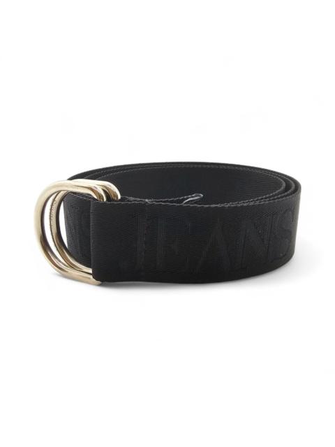 Other Designers Armani Collezioni - Fabric with Metal Double Ring Buckle Black Belt - New