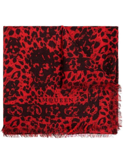 Alexander Mcqueen "Leopard Skull" Foulard