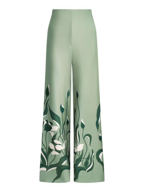 ANDRES OTALORA Luz De Si Scuba Wide-Leg Pants green