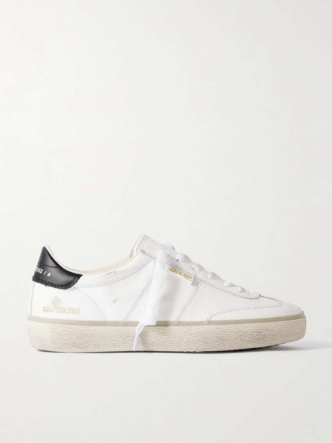 Soul-Star distressed leather sneakers White