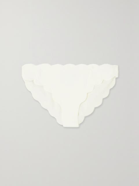 MARYSIA + Net Sustain Antibes Scalloped Recycled Seersucker Bikini Briefs