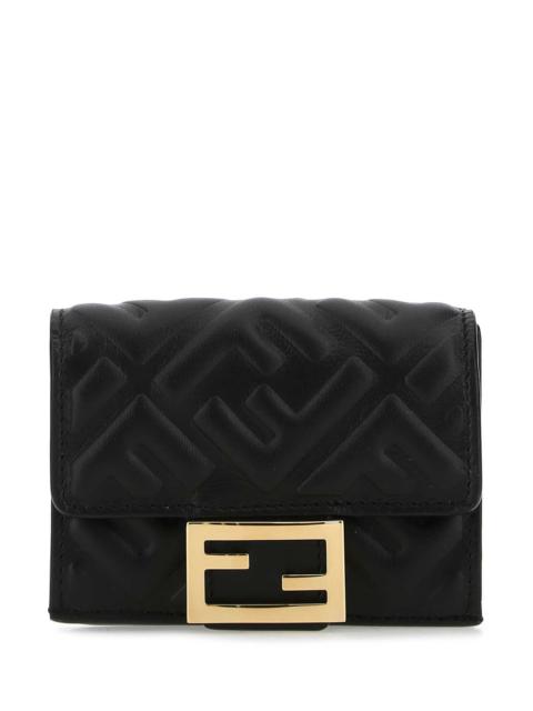 FENDI Fendi Women Black Nappa Leather Micro Baguette Wallet