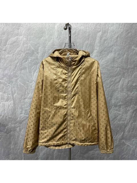 Louis Vuitton Louis Vuitton LV pin with all-over printed instructions, reversible hooded jacket