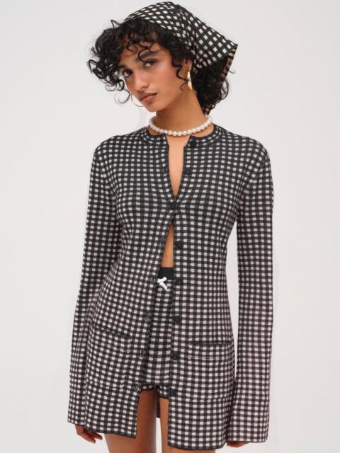 For Love & Lemons Gingham Knit Jacket