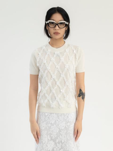 SHUSHU/TONG White Crew Neck Kit Top