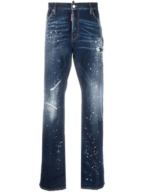 DSQUARED2 Twimphony paint-splatter straight-leg jeans