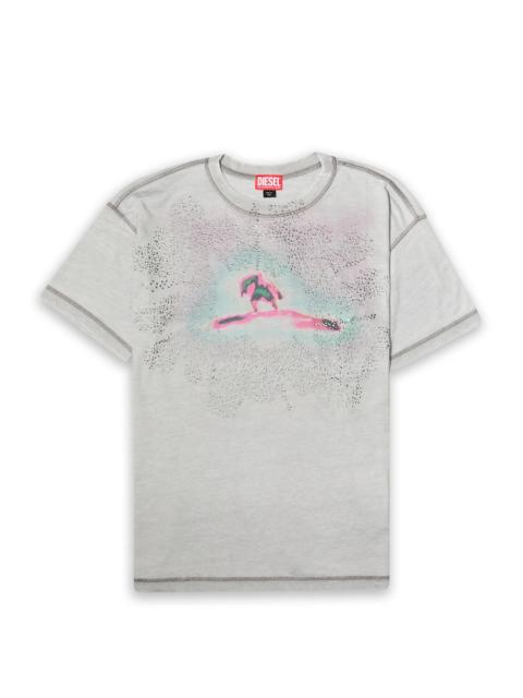 Diesel Diesel Studded Surfer T-Shirt Grey