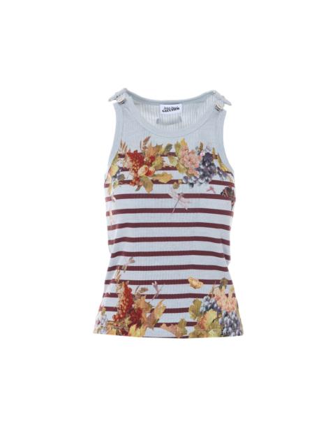 Jean Paul Gaultier Jean Paul Gaultier Women Mariniere Grape Printed Tank Top