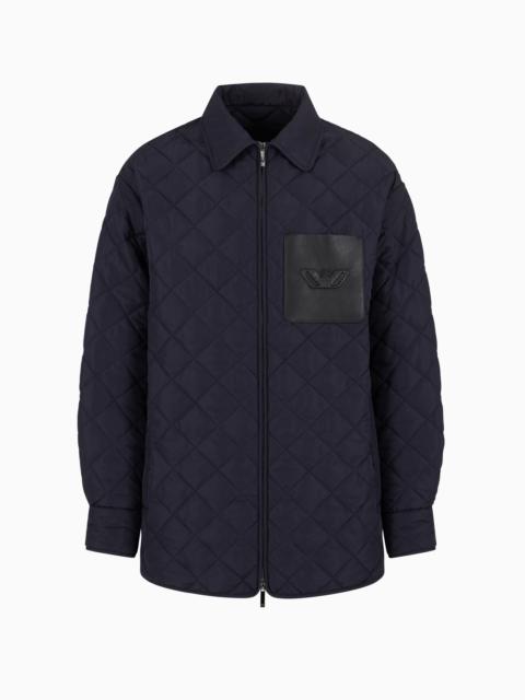 EMPORIO ARMANI Diamond-quilted nylon blouson with logo pocket
