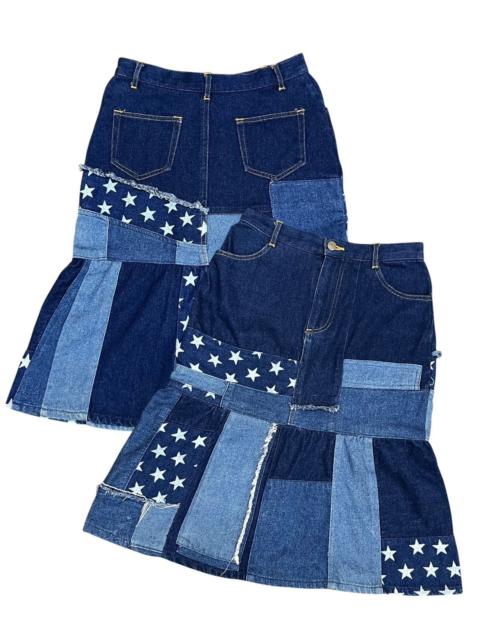 Hysteric Glamour Japan Patchwork Star Denim Skirt W26 L24.5 Rare