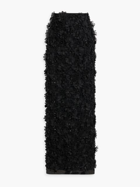 CAROLINA HERRERA Embellished tulle maxi skirt