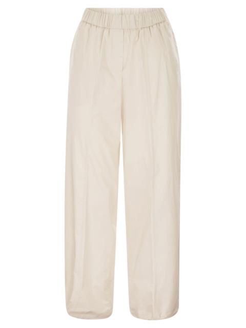PESERICO Peserico Women Loose-Fitting Stretch Cotton Trousers With Elasticated Waistband