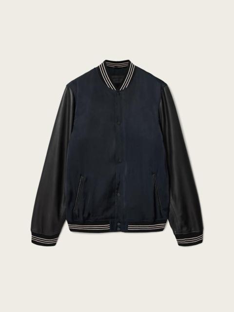 ALLSAINTS TAISHI LEATHER VARSITY BOMBER JACKET