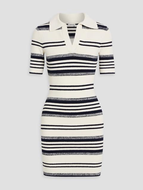 SIMKHAI Kris striped bouclé-knit mini dress