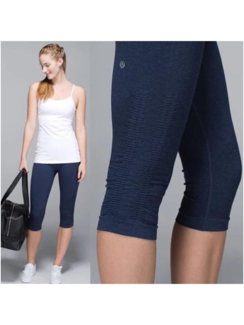 Other Designers lululemon athletica - Lululemon In The Flow Crop Blue Athletic Workout Pants Size 4