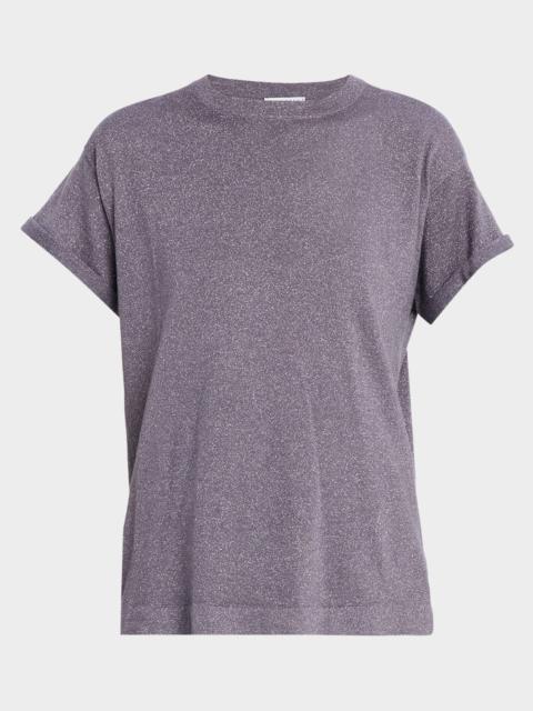 Brunello Cucinelli Short Sleeve Lurex Cashmere Shirt