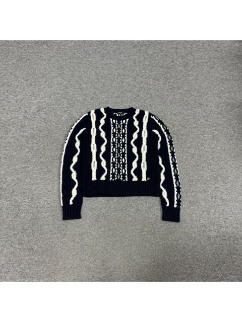 CHANEL Chanel navy blue and white knit sweater
