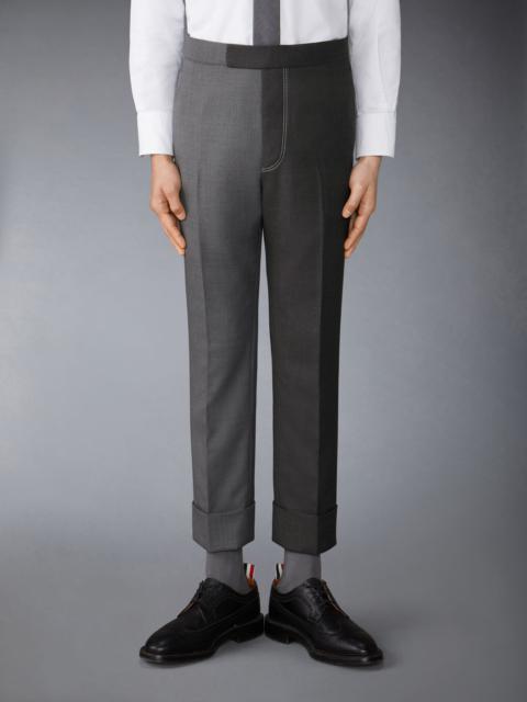 Funmix Twill Contrast Topstitching Classic Back Strap Trousers