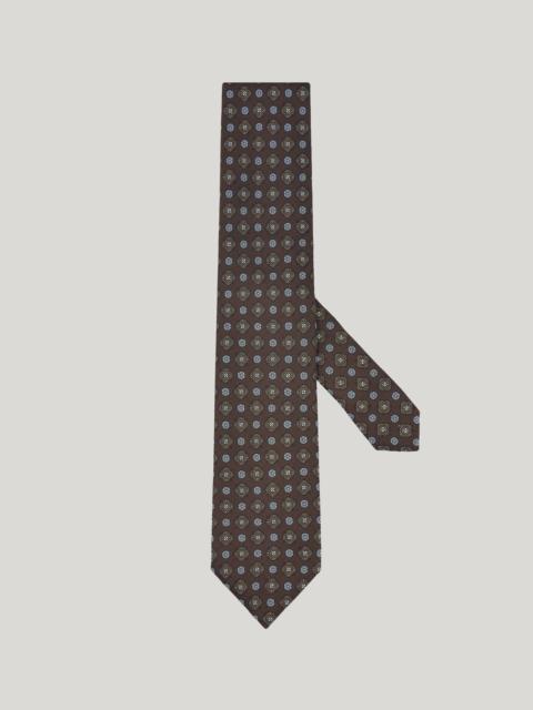 Canali BROWN SILK TIE, PATTERNED MOTIF
