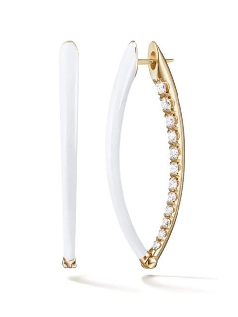 MELISSA KAYE Medium White Cristina Diamond Earrings