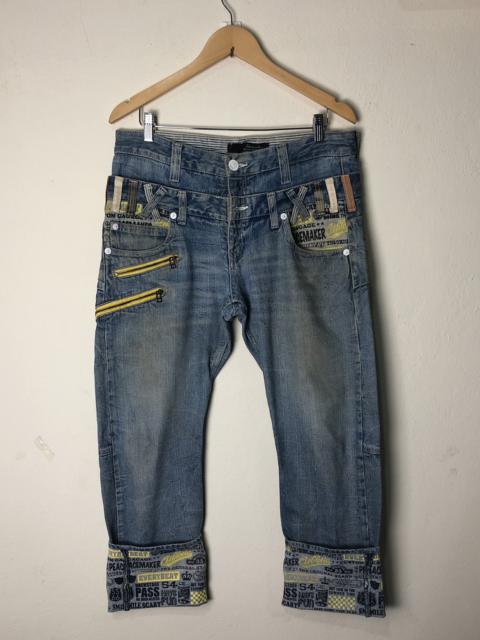Other Designers Archival Clothing - JAPANESE BRAND DOMINATE DENIM DOUBLE WAIST PRINTED JEANS