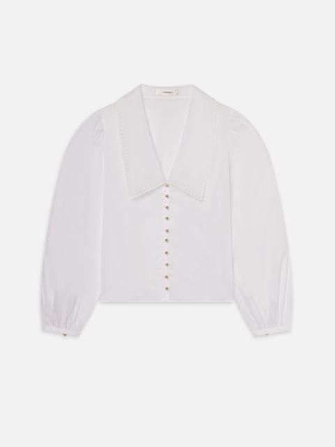 FRAME The Eyelet Sailor Blouse in White