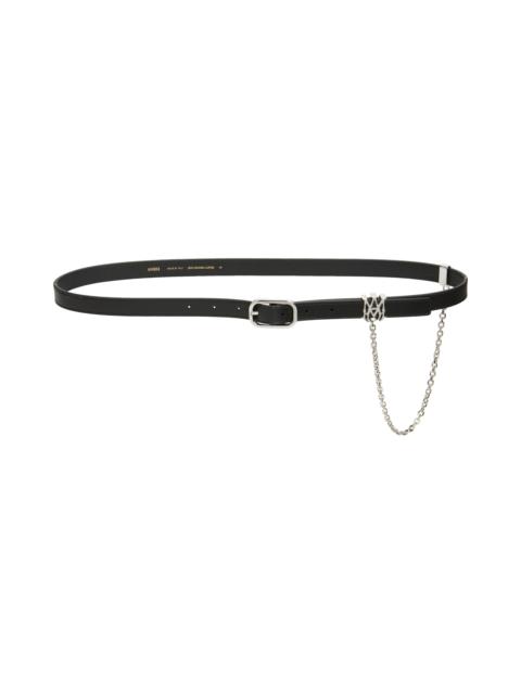 AMIRI AMIRI MA Chain Skinny Leather Belt in Black Nickel at Nordstrom