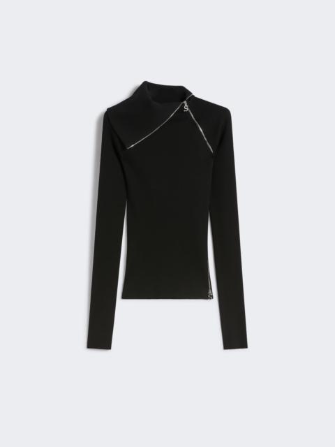 Sportmax PINNA Sweater with zip-up high neck detail