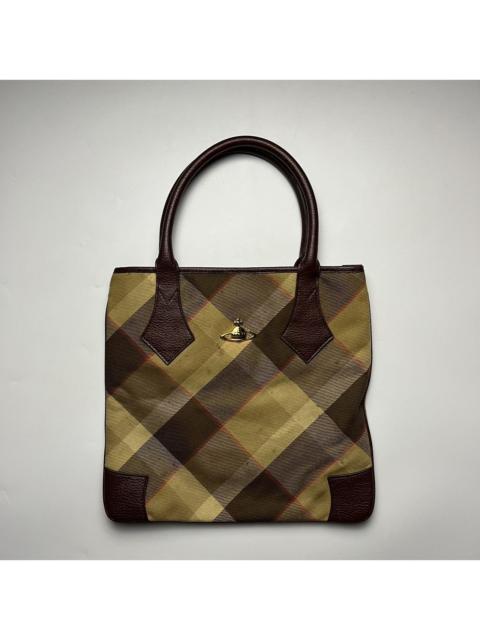 Vivienne Westwood Vivienne Westwood Brown Tartan Tote Bag - Gold Label