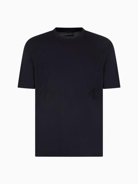 EMPORIO ARMANI JERSEY T-SHIRT WITH JACQUARD LOGO